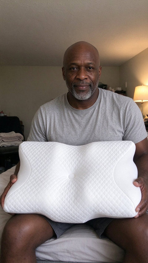Customer with the pillow