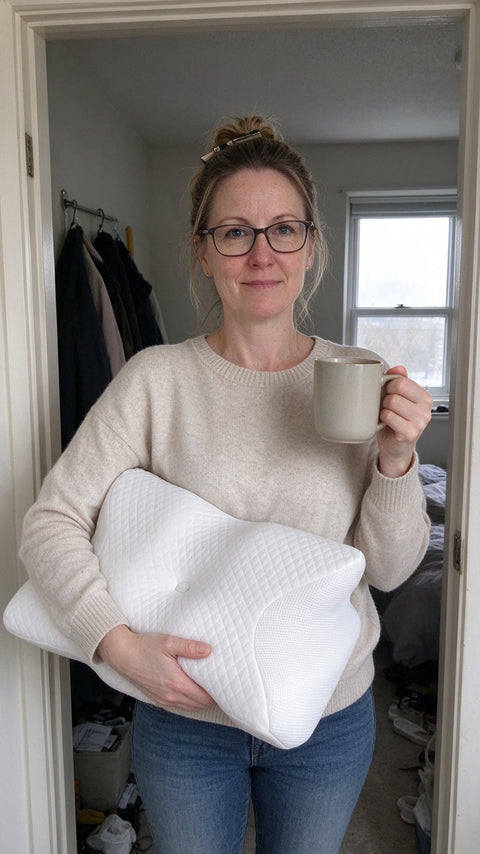 Customer with the pillow